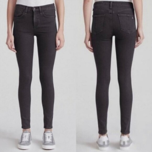rag & bone Denim - Rag & Bone High Rise Nina Skinny Jeans in No Fade Black
